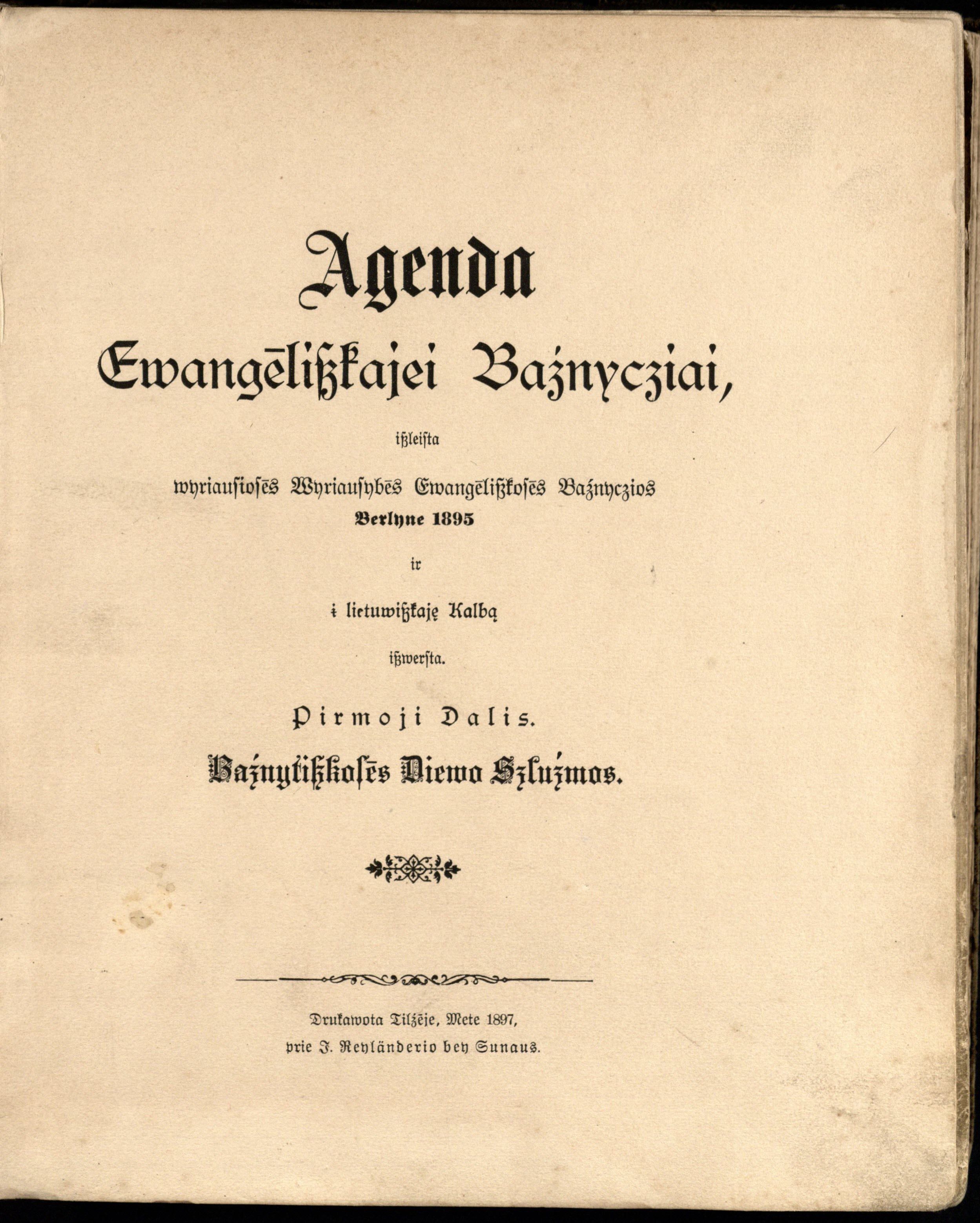 Agenda evangeliškajai bažnyčiai (1897)
