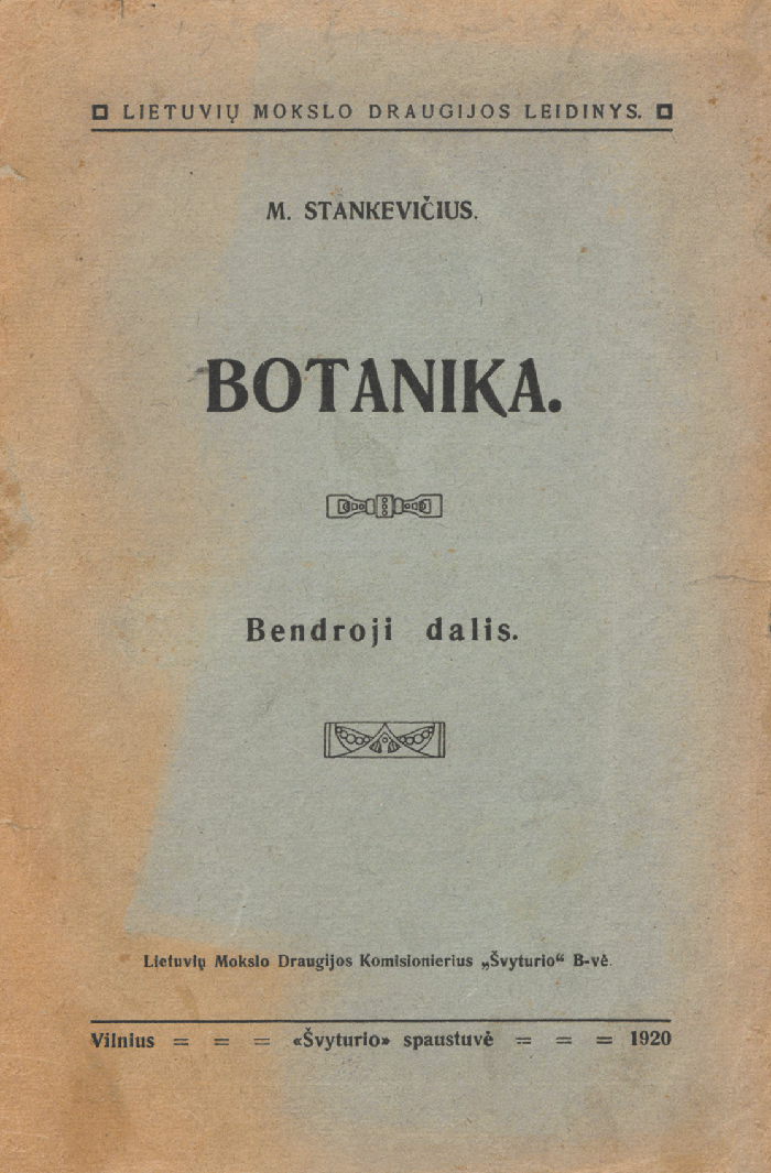 Botanika: bendroji dalis