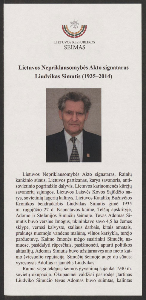 Lietuvos Respublikos Seimo išleisti lankstinukai