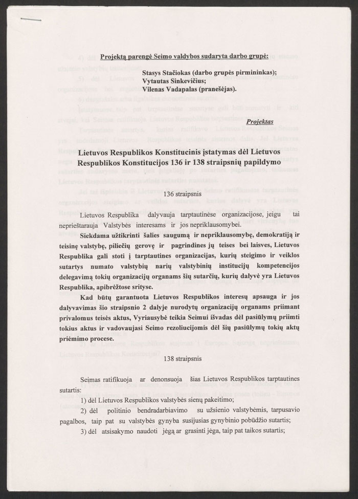 Lietuvos Respublikos konstitucinis įstatymas dėl Lietuvos Respublikos Konstitucijos 136 ir 138 straipsnių papildymo