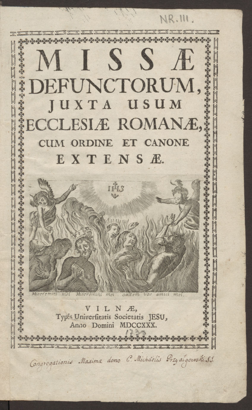 Missae defunctorum: juxta usum Ecclesiae Romanae cum ordine et canone extensae