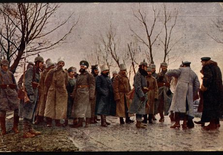 Rusų karininkai belaisviai Vilkaviškyje. [1914]. Spalvinta A. Kiūlevindo fotografija. LMAVB RS, F276-74, lap. 7v.