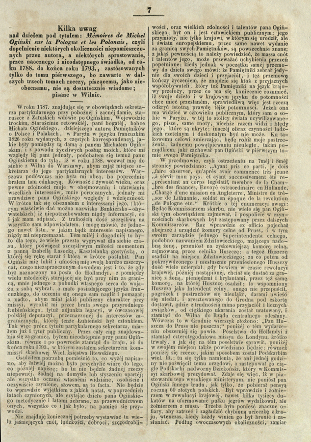 Mémoires de Michel Ogiński sur la Polonais […]