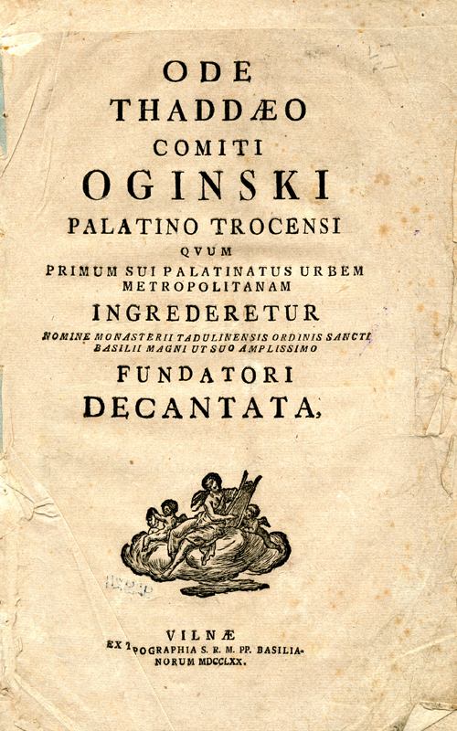 Ode Thaddaeo comiti Ogiński palatino Trocensi […]