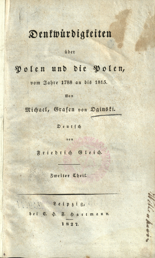 Denkwürdigkeiten über Polen und die Polen, vom Jahre 1788 an bis 1815