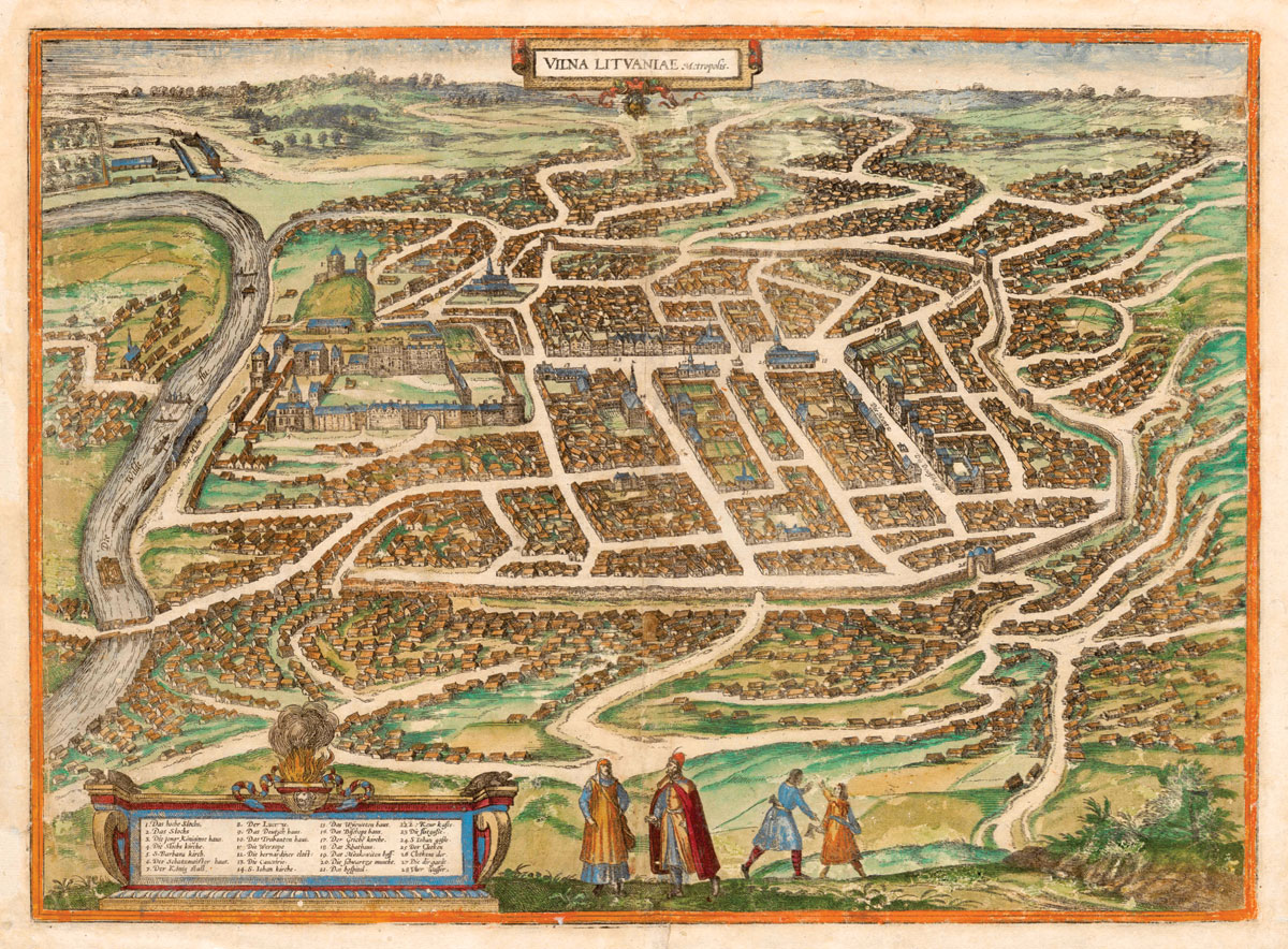 Vilnius 16. století. Řezáč: Franz Hogenberg. – Georgius Bruin. <i>Civitates orbis terrarum</i>. [Koln, 1581]. LMAVB