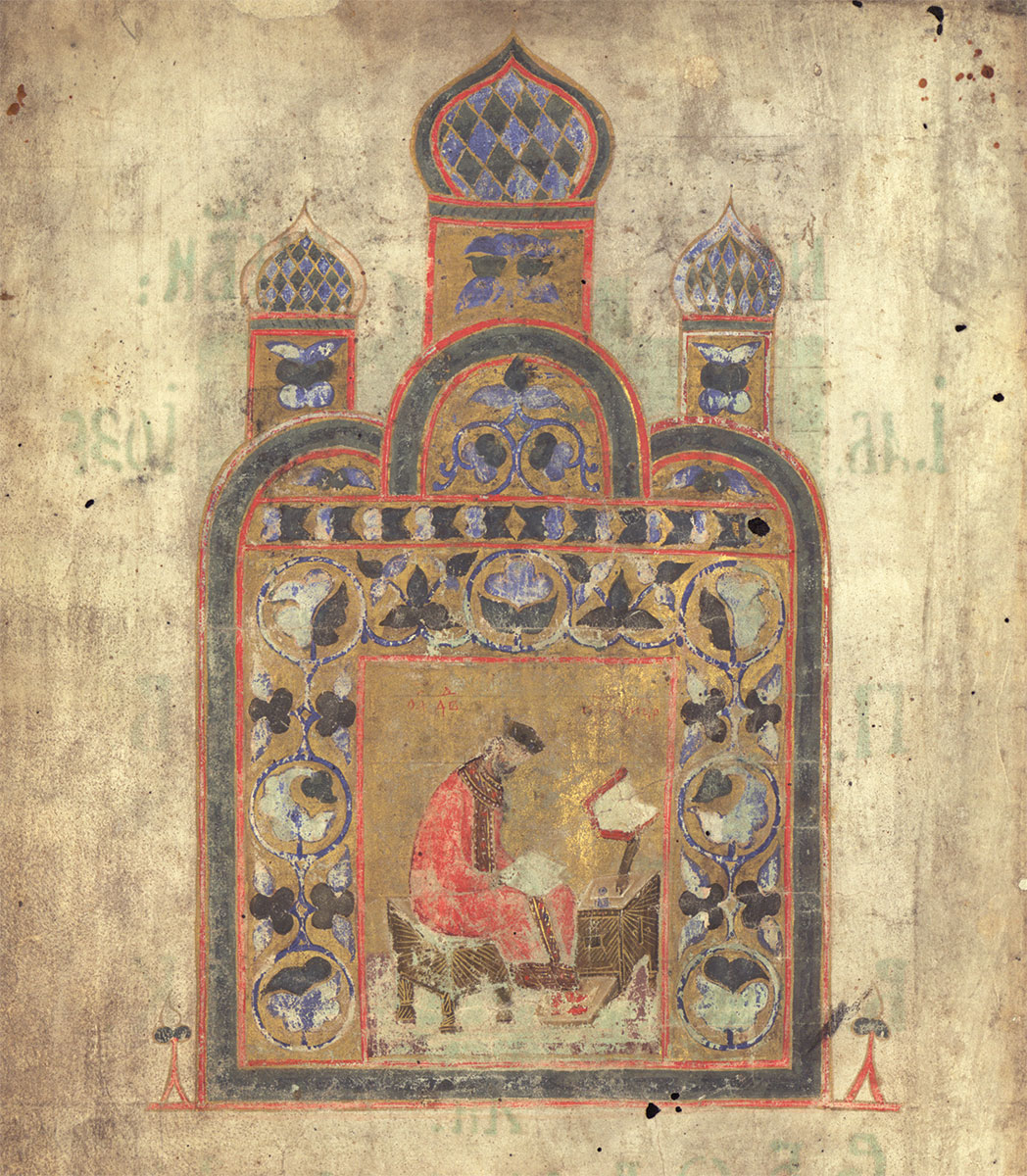 Karalius Dovydas, iliustracija iš <i>Kijevo Psalmyno</i>. 1397. RNB